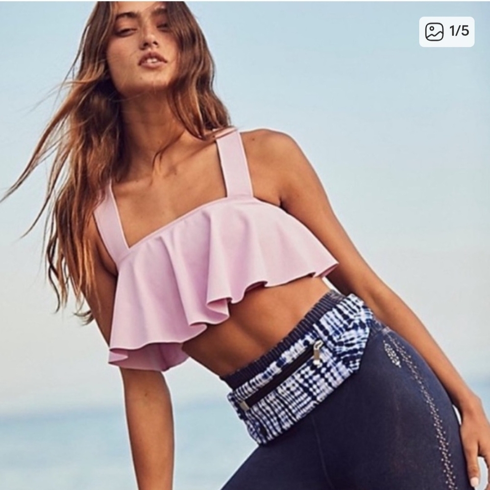 Pink Ruffle Crop Top